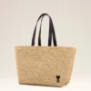 Doğal Rafya Ami de Coeur Tote Çanta