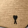 Doğal Rafya Ami de Coeur Tote Çanta