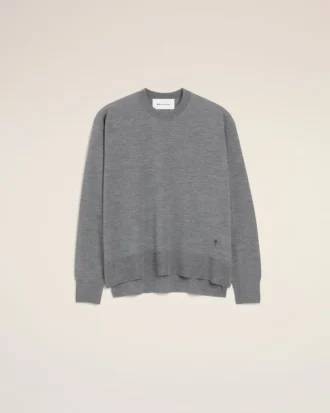 Gri İnce Yünlü Ami de Coeur Sweater Bisiklet Yaka Kazak