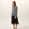 Gri İnce Yünlü Ami de Coeur Sweater Bisiklet Yaka Kazak