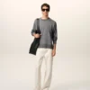 Gri İnce Yünlü Ami de Coeur Sweater Bisiklet Yaka Kazak