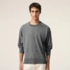 Gri İnce Yünlü Ami de Coeur Sweater Bisiklet Yaka Kazak
