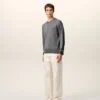 Gri İnce Yünlü Ami de Coeur Sweater Bisiklet Yaka Kazak