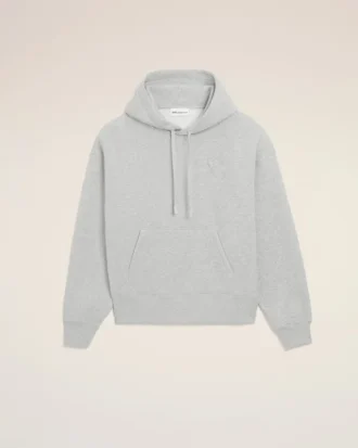 Gri Pamuk Kabartmalı Ami de Coeur Hoodie