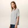 Gri Pamuklu Ami de Coeur Kabartmalı T-Shirt