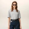 Gri Pamuklu Ami de Coeur Kabartmalı T-Shirt
