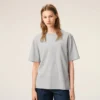 Gri Pamuklu Ami de Coeur Kabartmalı T-Shirt