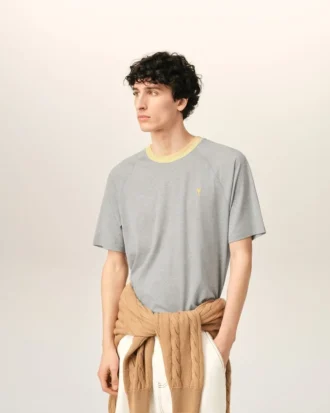 Gri Pamuklu Ami de Coeur T-Shirt