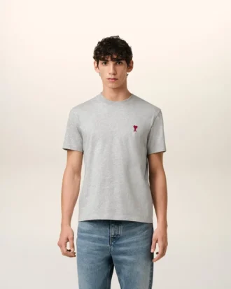 Gri Pamuklu Ami de Coeur T-Shirt