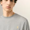 Gri Pamuklu Çift Kollu Efektli Ami de Coeur T-Shirt