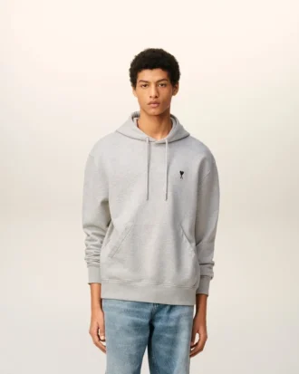 Gri Pamuklu Kontrast Ami de Coeur Hoodie