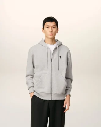 Gri Pamuklu Kontrast Ami de Coeur Hoodie