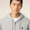 Gri Pamuklu Kontrast Ami de Coeur Hoodie