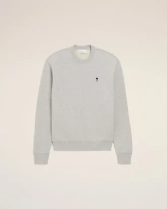 Gri Pamuklu Kontrastlı Ami de Coeur Sweatshirt