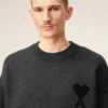 Gri Yün Ami de Coeur Bisiklet Yaka Kazak
