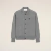 Gri Yün Gömlek Yakalı Ami de Coeur Cardigan