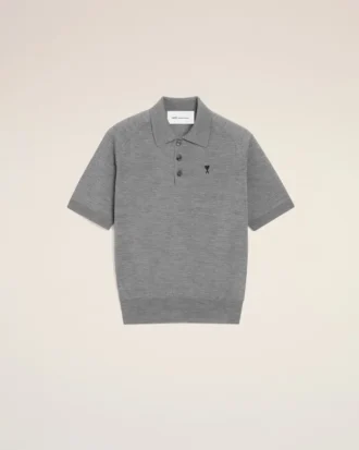Gri Yün Kısa Kollu Ami de Coeur Polo