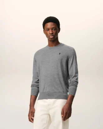 Gri Yünlü Ami de Coeur Sweater
