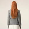 Gri Yünlü Bisiklet Yaka Ami de Coeur Cardigan