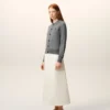 Gri Yünlü Bisiklet Yaka Ami de Coeur Cardigan