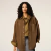 Kahverengi Deri Overshirt