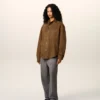 Kahverengi Deri Overshirt