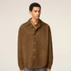 Kahverengi Deri Overshirt