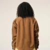 Kahverengi Keçi Derisi Düğmeli Overshirt