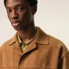 Kahverengi Keçi Derisi Düğmeli Overshirt