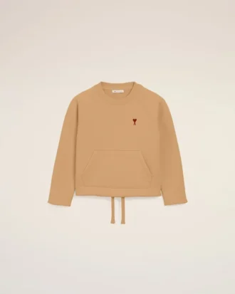 Kahverengi Pamuklu Ami de Coeur Bisiklet Yaka Sweatshirt