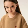 Kahverengi Pamuklu Ami de Coeur Bisiklet Yaka Sweatshirt
