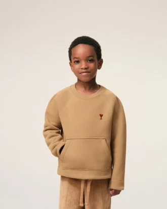 Kahverengi Pamuklu Ami de Coeur Bisiklet Yaka Sweatshirt