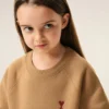Kahverengi Pamuklu Ami de Coeur Bisiklet Yaka Sweatshirt