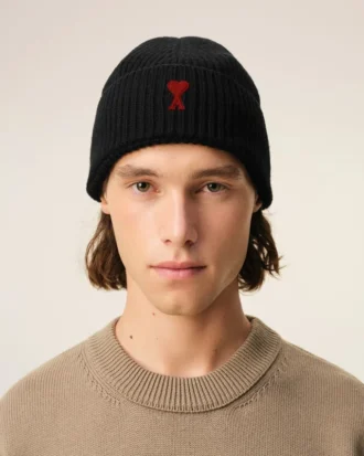 Kontrast Ami de Coeur Desenli Siyah Yün Beanie