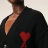 Kontrast Ami de Coeur desenli siyah yün hırka