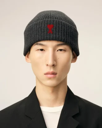 Kontrast Ami de Coeur Detaylı Gri Yün Beanie