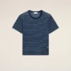 Mavi Çizgili Pamuklu Ami de Coeur T-Shirt