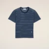 Mavi Çizgili Pamuklu Ami de Coeur T-Shirt