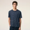 Mavi Çizgili Pamuklu Ami de Coeur T-Shirt