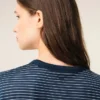 Mavi Çizgili Pamuklu Ami de Coeur T-Shirt