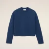 Mavi Pamuklu Ami de Coeur Kısa Sweatshirt
