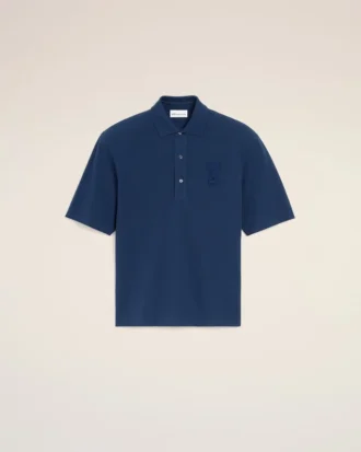Mavi Pamuklu Ami de Coeur Örme Yama Polo