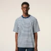 Mavi Pamuklu Bol Kesim Mariniere Ami de Coeur T-Shirt