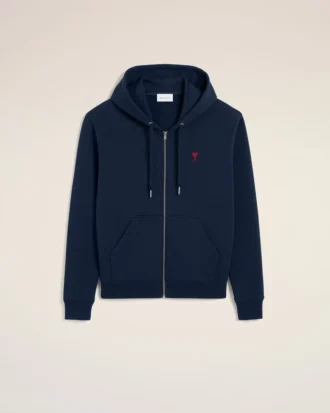 Mavi Pamuklu Red Ami de Coeur Fermuarlı Kapüşonlu Sweatshirt