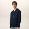 Mavi Pamuklu Red Ami de Coeur Fermuarlı Kapüşonlu Sweatshirt