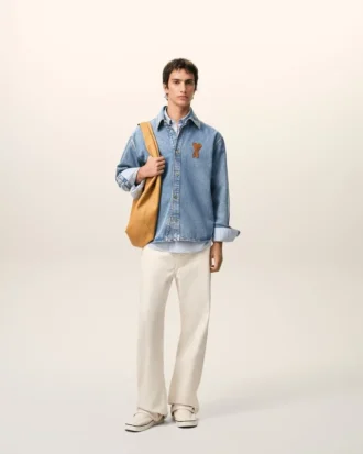 Mavi Pamuklu Örme Ami de Coeur Overshirt