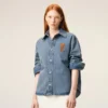 Mavi Pamuklu Örme Ami de Coeur Overshirt