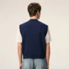 Mavi Yün ve Pamuk Kolsuz Ami de Coeur Sweater