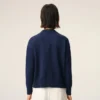 Mavi Yün ve Pamuklu Bisiklet Yaka Ami de Coeur Sweater