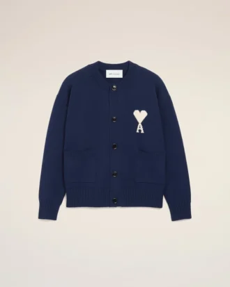 Mavi Yünlü Ami de Coeur Cardigan